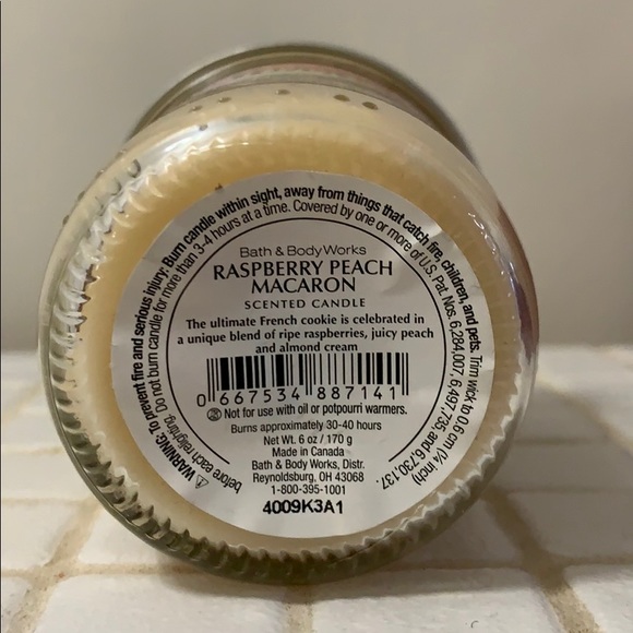 RARE Raspberry Peach Macaron Sweet Shop Mason Jar Candle - Picture 7 of 14